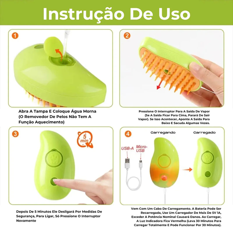 Removedor de Pelos a Vapor - PetBem 🐾✨