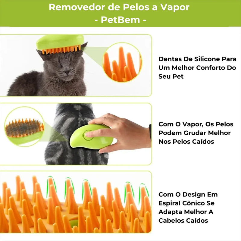 Removedor de Pelos a Vapor - PetBem 🐾✨